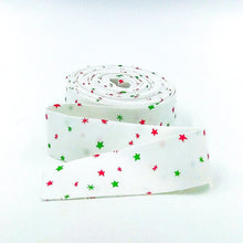 Load image into Gallery viewer, Quilt Binding Jingle Bells Sprinkles Red Green 1 1/4&quot; Wide Single Fold
