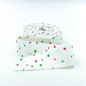 Quilt Binding Jingle Bells Sprinkles Red Green 1 1/4" Wide Single Fold