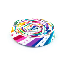 Load image into Gallery viewer, Double Fold Bias Tape 1/2&#39;&#39; Bloom Rainbow Stripe White Bias Binding Kristy Lea
