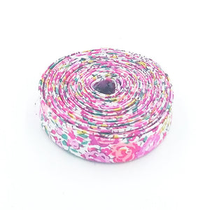 1/2'' Double Fold Bias Tape Liberty of London Tana Lawn Emma & Georgina Pink/ White  3 Yards