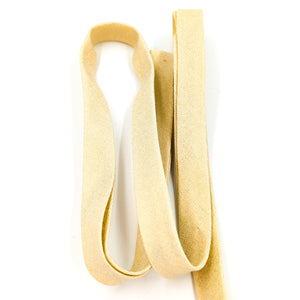 Double Fold Bias Tape 1/2'' Metallic Shimmer Champagne Gold Solid Bias Binding