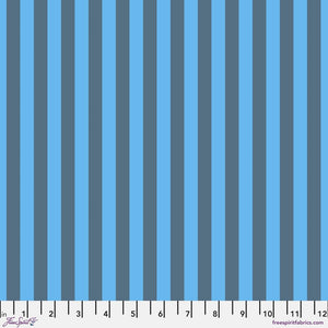 Tula Pink True Colors Tent Stripe NEON Aura Blue Fabric Half Yards