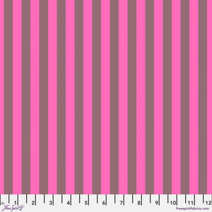 Tula Pink True Colors Tent Stripe NEON Cosmic Pink Fabric Half Yards
