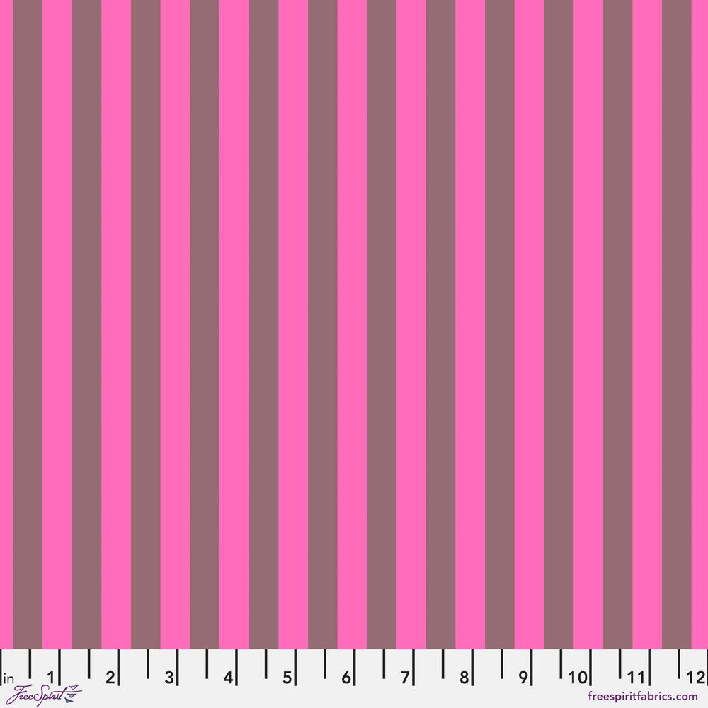 Tula Pink True Colors Tent Stripe NEON Cosmic Pink Fabric Half Yards