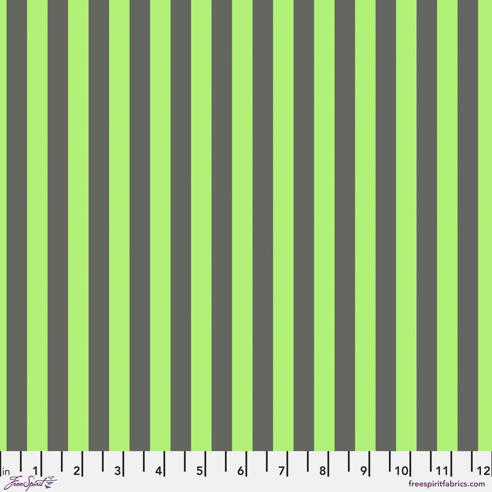 Tula Pink True Colors Tent Stripe NEON Karma Green Fabric Half Yards