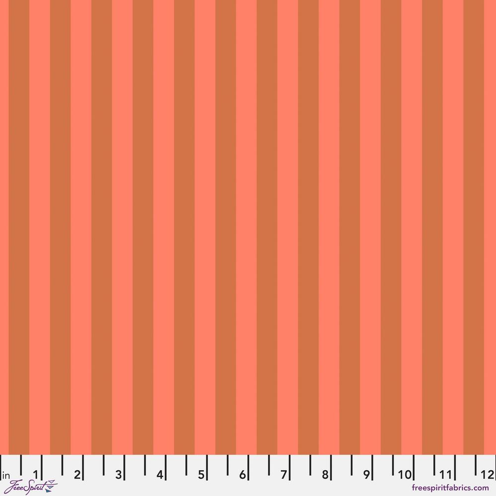 Tula Pink True Colors Tent Stripe NEON Lunar Orange Fabric Half Yards