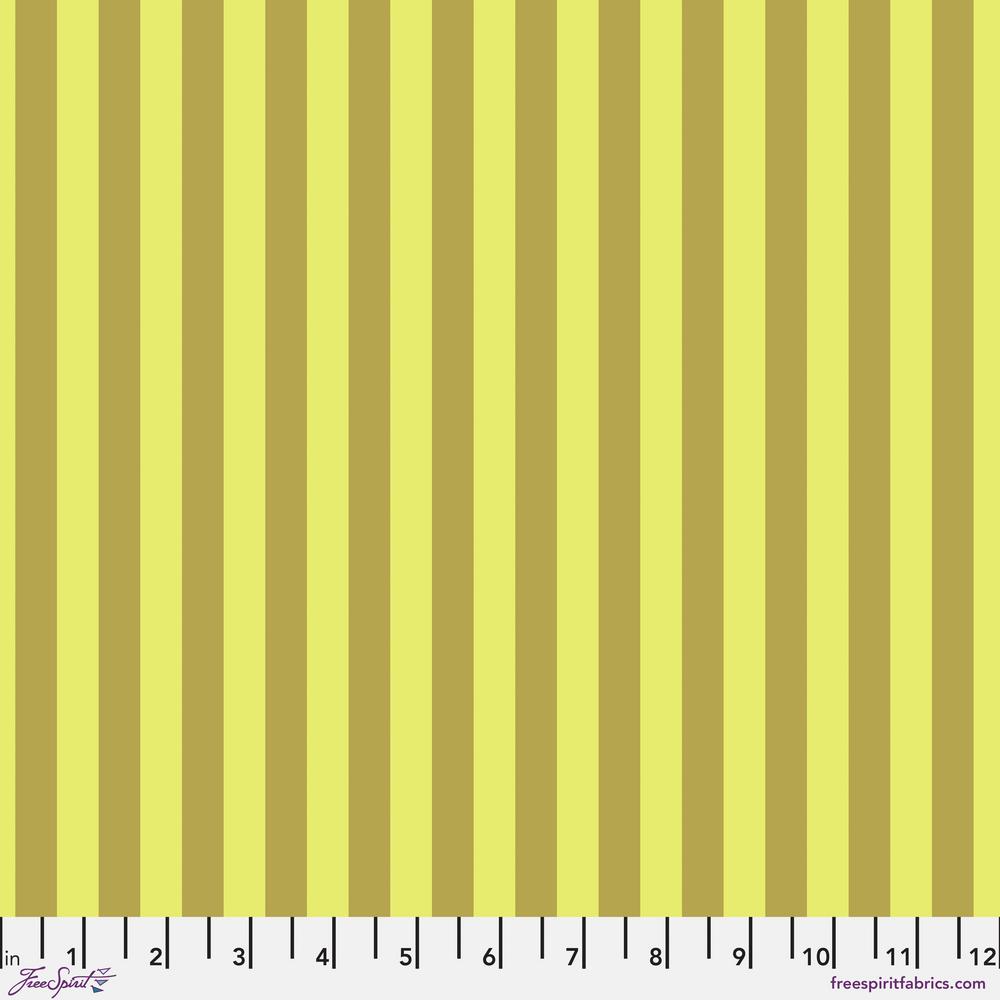 Tula Pink True Colors Tent Stripe NEON Moon Beam Yellow Fabric Half Yards
