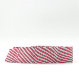 Quilt Binding Tula Pink Moon Garden Lazy Stripe Lunar Aqua Pink 1 1/4" Single Fold Binding