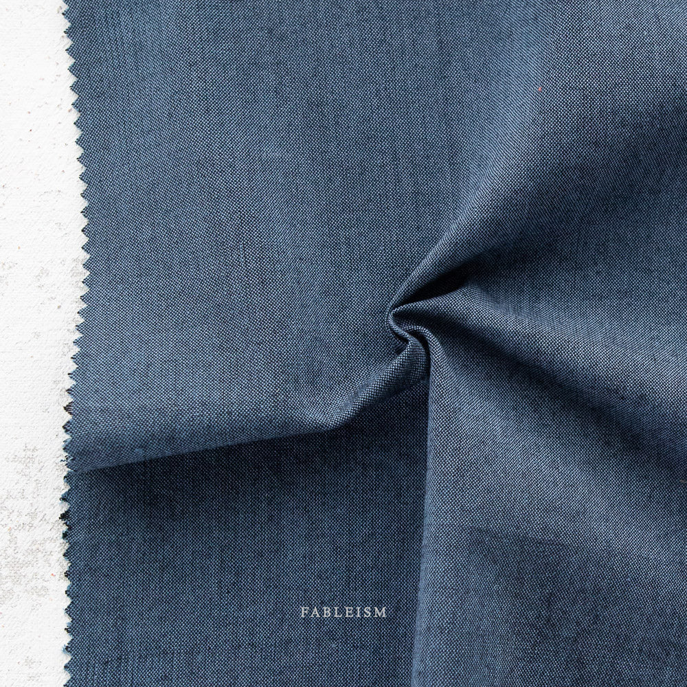 Everyday Chambray Nocturne in Stardust Blue Half Yard Fableism Cotton/Rayon Fabric