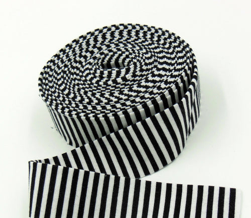 Quilt Binding Black and White 1/8'' Stripe 1 1/4" Single Fold Binding