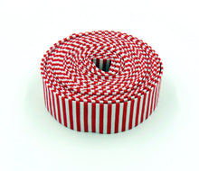 Load image into Gallery viewer, Quilt Binding Red and White 1/8&#39;&#39; Stripe Single Fold  1 1/4&quot; Binding
