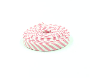 Double Fold Bias Tape Pink & White Candy Stripe Bias Binding