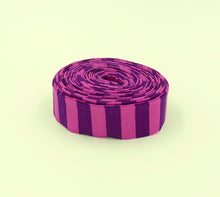 Load image into Gallery viewer, Quilt Binding Tula Pink Tent Stripe Foxglove 1/2&#39;&#39; Stripe 1 1/4&quot; Single Fold Binding
