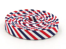 Load image into Gallery viewer, Double Fold Bias Tape 1/2&#39;&#39; Red White &amp; Blue Patriotic Stripe Bias Binding
