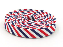 Load image into Gallery viewer, Double Fold Bias Tape 1/2'' Red White &amp; Blue Patriotic Stripe Bias Binding
