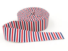 Load image into Gallery viewer, Quilt Binding Patriotic 1/8'' Stripe Red White &amp; Blue 1 1/4" Single Fold Binding
