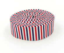 Load image into Gallery viewer, Quilt Binding Patriotic 1/8'' Stripe Red White &amp; Blue 1 1/4" Single Fold Binding
