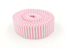 Load image into Gallery viewer, Quilt Binding Peony Pink &amp; White 1/8'' Stripe 1 1/4" Single Fold Binding
