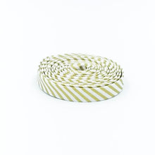 Load image into Gallery viewer, Double Fold Bias Tape Metallic Gold &amp; White Stripe Bias Binding
