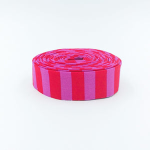 Quilt Binding Tula Pink Tent Stripe Peony 1/2&#39;&#39; Stripe 1 1/4&quot; Single Fold Binding