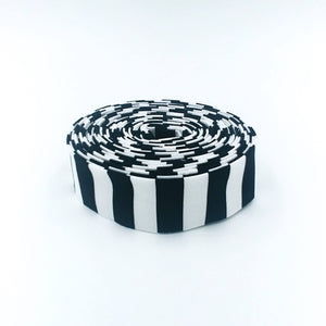 Quilt Binding Tula Pink Tent Stripe Paper Black & White 1/2&#39;&#39; Stripe 1 1/4&quot; Single Fold Binding
