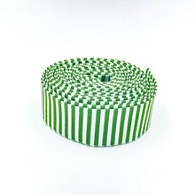 Load image into Gallery viewer, Quilt Binding Clover Green and White 1/8'' Stripe Single Fold 1 1/4" Binding
