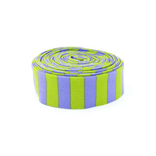 Load image into Gallery viewer, Quilt Binding Tula Pink Tent Stripe Orchid 1/2&#39;&#39; Stripe 1 1/4&quot; Single Fold Binding
