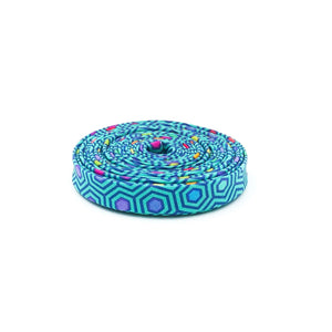 Double Fold Bias Tape 1/2&#39;&#39; Hexy Rainbow Peacock Rainbow Tula Pink
