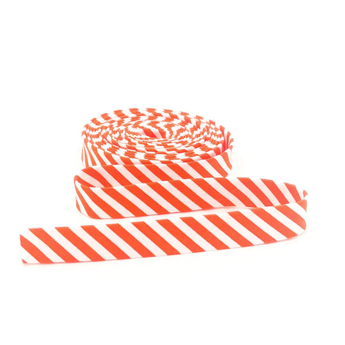Double Fold Bias Tape Orange & White Stripe Bias Binding