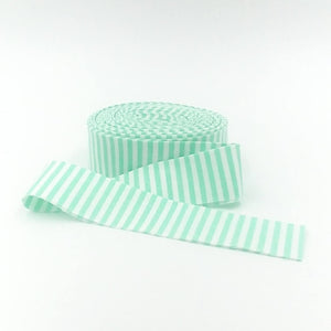 Quilt Binding Sweet Mint Green and White 1/8&#39;&#39; Stripe 1 1/4&quot; Single Fold Binding