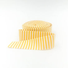 Load image into Gallery viewer, Quilt Binding Mustard Yellow and White 1/8'' Stripe 1 1/4" Single Fold Binding
