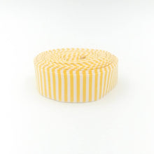 Load image into Gallery viewer, Quilt Binding Mustard Yellow and White 1/8'' Stripe 1 1/4" Single Fold Binding
