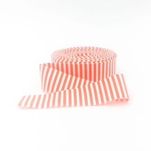 Load image into Gallery viewer, Quilt Binding Orange and White 1/8'' Stripe 1 1/4" Single Fold Binding
