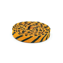 Load image into Gallery viewer, Double Fold Bias Tape 1/2'' Goosetails Stripe Orange &amp; Black Halloween Bias Binding
