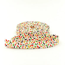 Load image into Gallery viewer, Double Fold Bias Tape 1/2'' Jittery Jimmies White Boolicious Halloween Bias Binding
