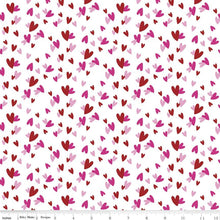 Load image into Gallery viewer, Gnomes In Love Hearts White Fabric Half Yards
