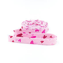 Load image into Gallery viewer, Double Fold Bias Tape 1/2'' Gnomes In Love Hearts Pink Valentines Bias Binding
