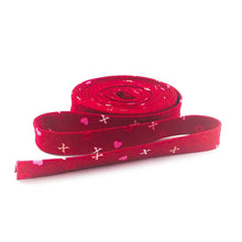 Load image into Gallery viewer, Double Fold Bias Tape 1/2'' Falling In Love Hearts Red Bias Binding
