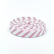 Load image into Gallery viewer, Double Fold Bias Tape 1/2'' Ticking Stripes Red &amp; White Bias Binding
