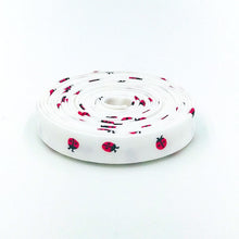 Load image into Gallery viewer, Double Fold Bias Tape 1/2&#39;&#39; Red Hot Ladybug White Bias Binding
