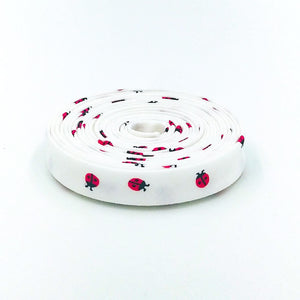 Double Fold Bias Tape 1/2&#39;&#39; Red Hot Ladybug White Bias Binding