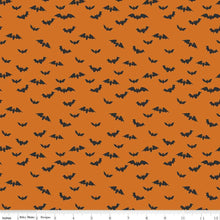 Load image into Gallery viewer, Bad to the Bone Bats Orange Black Riley Blake Designs Half Yards
