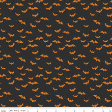 Load image into Gallery viewer, Bad to the Bone Bats Black Orange Riley Blake Designs Half Yards
