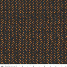 Load image into Gallery viewer, Bad to the Bone Dots Black Orange Half Yard Fabric
