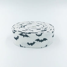 Load image into Gallery viewer, Quilt Binding Bats Black White 1 1/4" Binding Halloween
