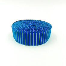 Load image into Gallery viewer, Quilt Binding Tula Pink True Colors Tiny Stripe Clarity Blue Single Fold 1 1/4&quot; Binding
