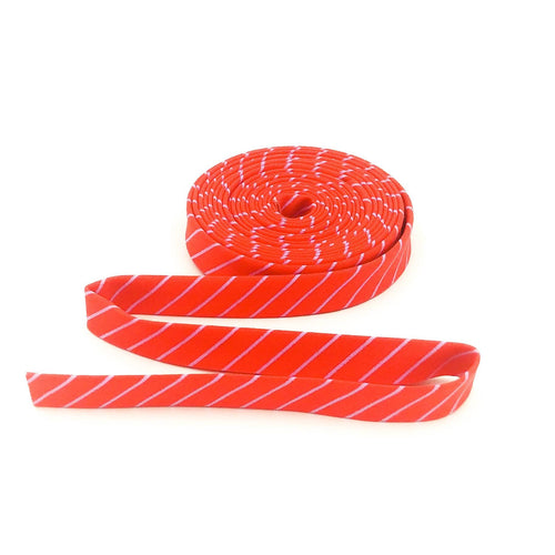 Double Fold Bias Tape 1/2'' True Colors Tiny Stripes Wildflower Red Tula Pink Bias Binding