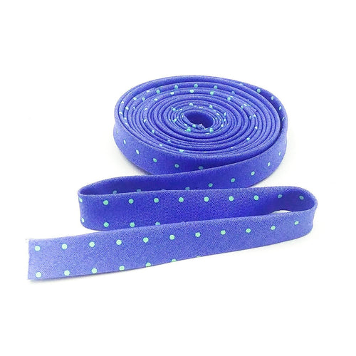 Double Fold Bias Tape 1/2'' True Colors Tiny Dots Bluebell Blue Tula Pink Bias Binding