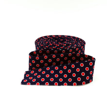 Load image into Gallery viewer, Quilt Binding Picadilly Dots Navy Red White Blue Patriotic
