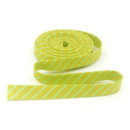 Double Fold Bias Tape 1/2'' True Colors Tiny Stripes Moonglow Green Tula Pink Bias Binding